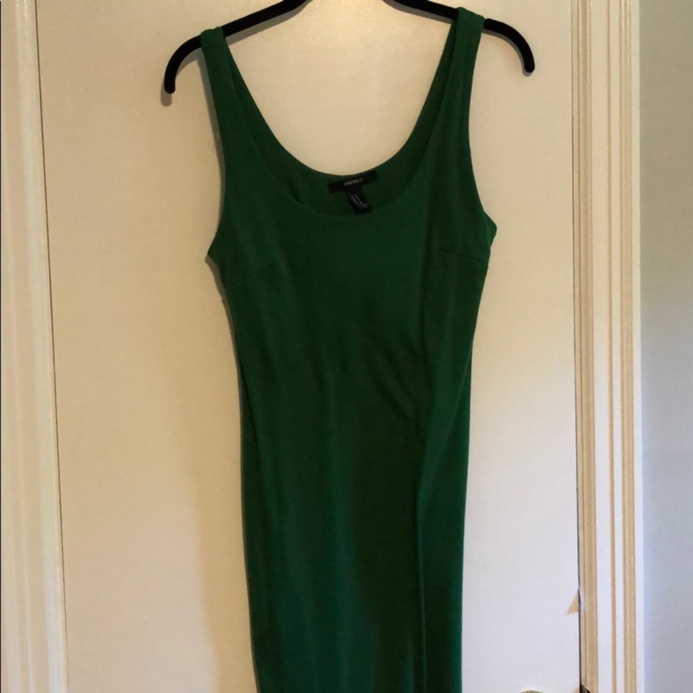 Green midi dress